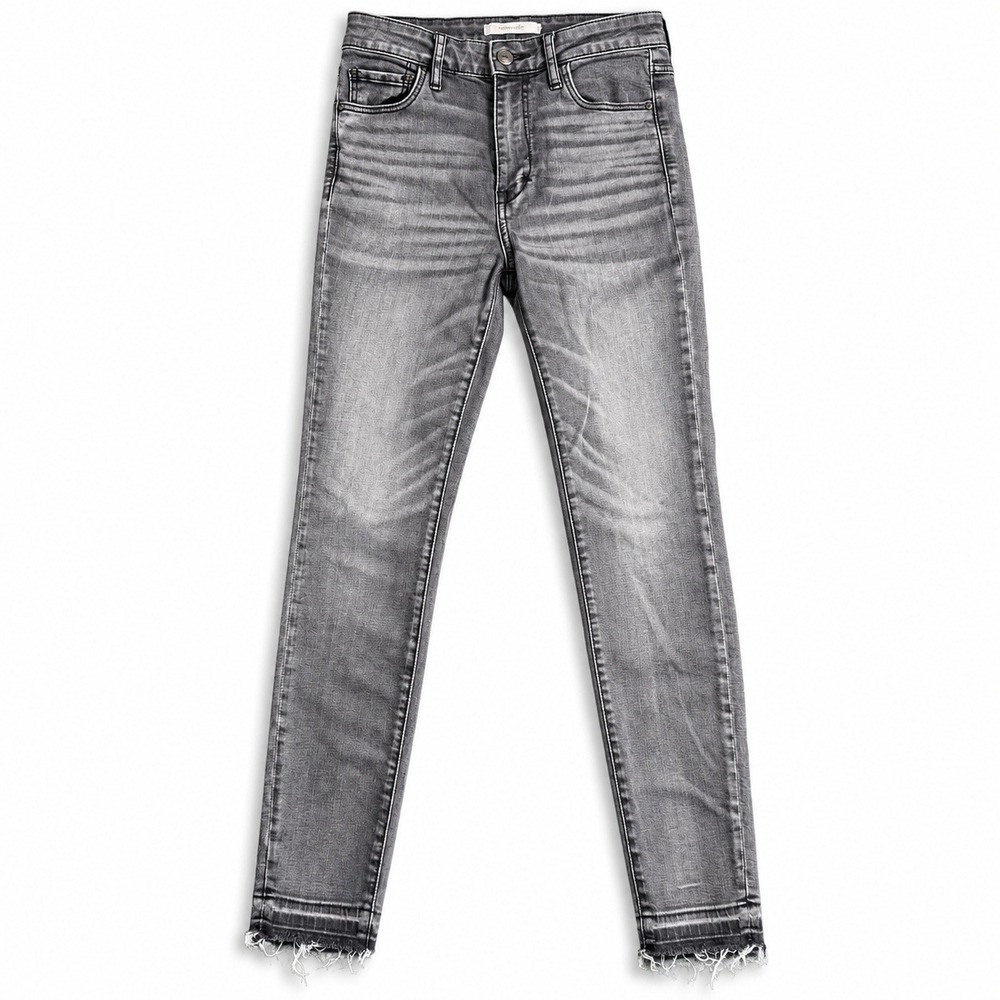 Abercrombie & Fitch Skinny Jeans Gray Raw Hem Stretch Women's Size 2 W26